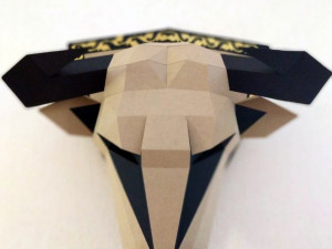 bull head trophy Modello 3D