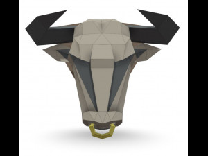 bull head trophy Modello 3D