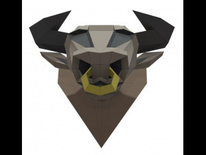 bull head trophy Modello 3D