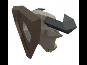 bull head trophy Modello 3D