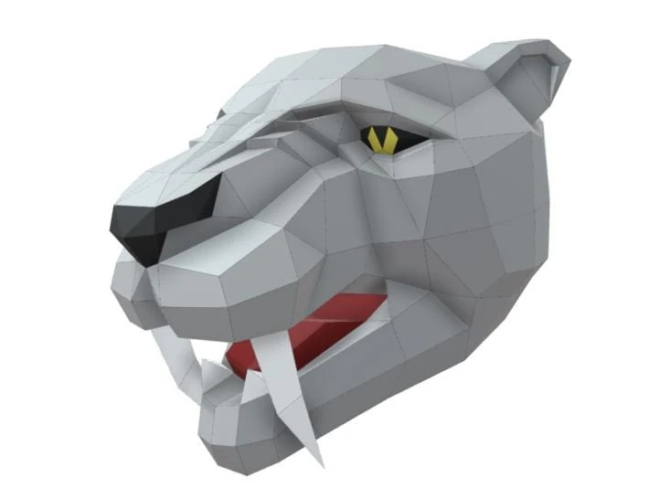 trofeo tigre dientes de sable Modelo 3D .c4d .max .obj .3ds .fbx .stl .blend 
