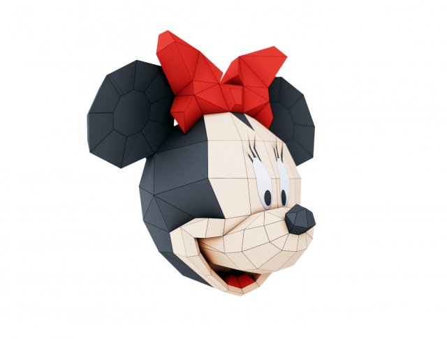 minnie mouse head trophy Modelo 3D .c4d .max .obj .3ds .fbx .stl .blend 