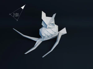 lowpoly owl on branch 3D Model