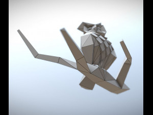 lowpoly owl on branch 3D Модель