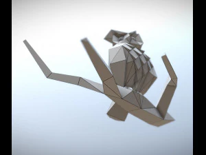 lowpoly owl on branch 3D Model