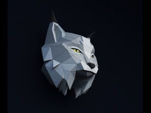 lynx trophy head 3D Model