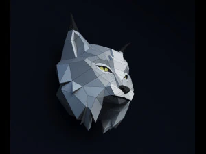 lynx trophy head 3D Model