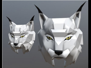 lynx trophy head 3D Model