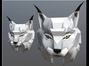 lynx trophy head 3D Model