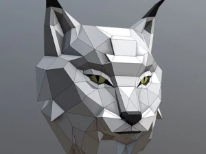 lynx trophy head 3D Model