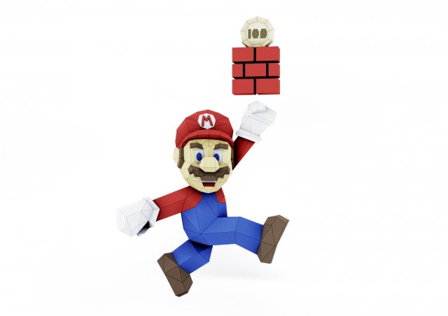 mario bros trophy Modello 3D .c4d .max .obj .3ds .fbx .stl .blend 