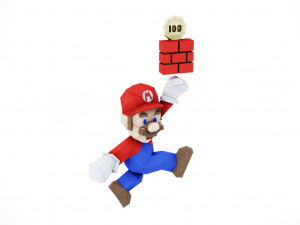 mario bros trophy Modello 3D