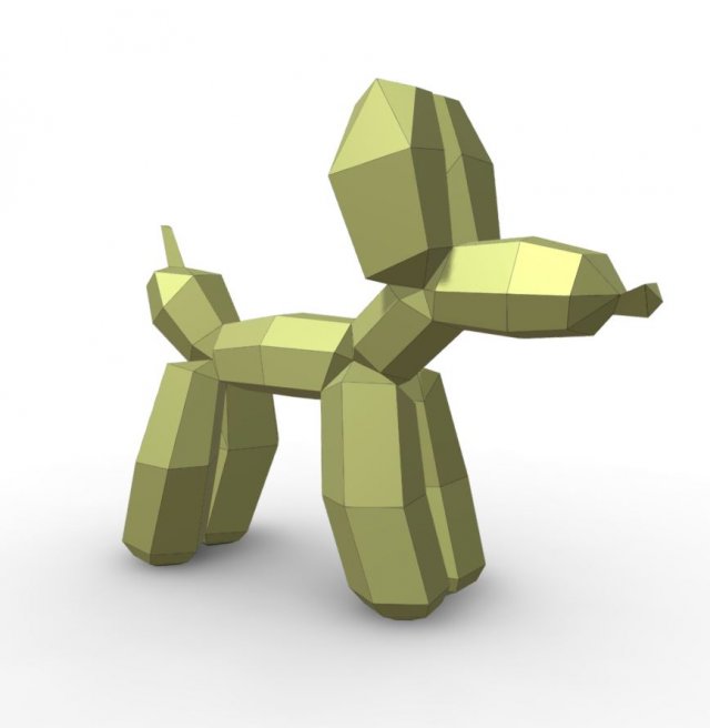 balloon dog stay 3D Model .c4d .max .obj .3ds .fbx .stl .blend 