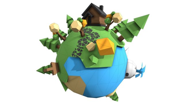 Lowpoly cartoon planet Modelo 3D .c4d .max .obj .3ds .fbx .stl .blend 