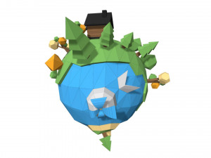 Lowpoly cartoon planet Modelo 3D
