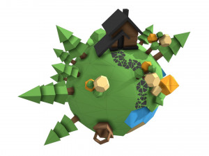Lowpoly cartoon planet Modelo 3D