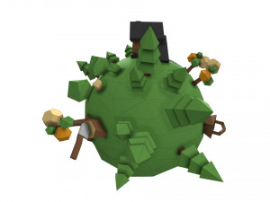 Lowpoly cartoon planet Modelo 3D