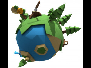 Lowpoly cartoon planet Modelo 3D