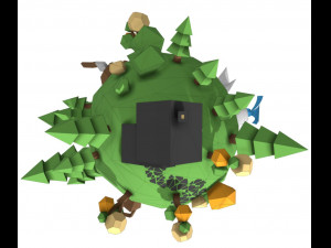 Lowpoly cartoon planet Modelo 3D