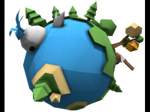 Lowpoly cartoon planet Modelo 3D