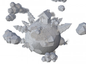 Lowpoly cartoon planet Modelo 3D