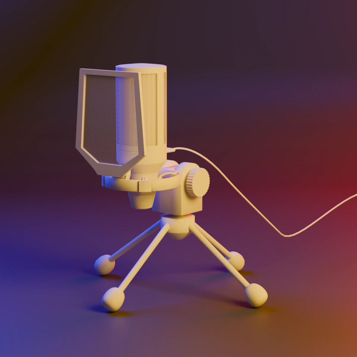 Microphone 3D Model .c4d .max .obj .3ds .fbx .stl .blend 