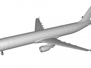 lowpoly a321 airplane 3D Model