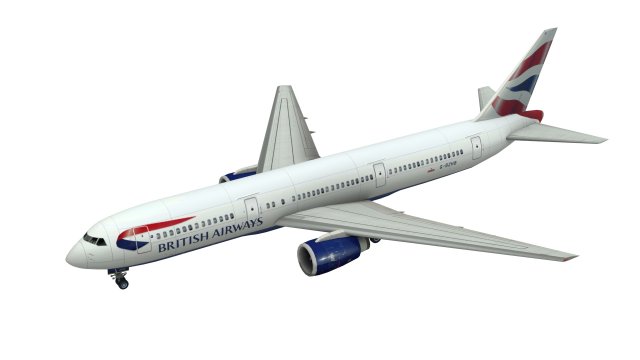 lowpoly b767-300 Model 3D .c4d .max .obj .3ds .fbx .stl .blend 