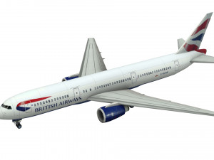 lowpoly b767-300 3D-Modell