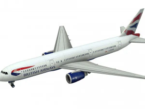 lowpoly b767-300 3D Модель