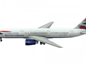 lowpoly b767-300 3D Model