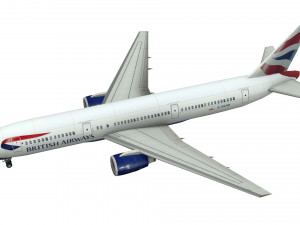 lowpoly b767-300 Model 3D