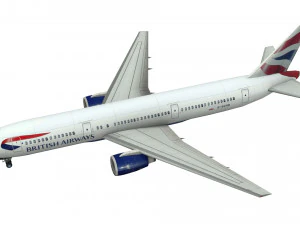 lowpoly b767-300 3D Model