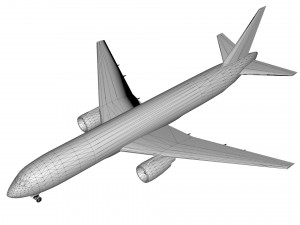 lowpoly b767-300 Model 3D
