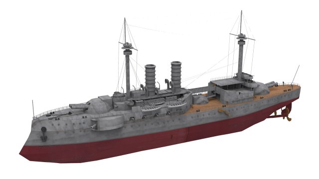 ottoman battleship barbaros hayreddin 3D Model .c4d .max .obj .3ds .fbx .stl .blend