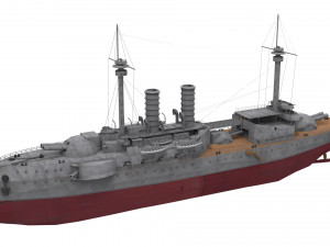 ottoman battleship barbaros hayreddin 3D Model