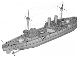 ottoman battleship barbaros hayreddin 3D Model