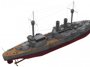 ottoman battleship barbaros hayreddin 3D Model