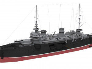 french battleship bouvet Model 3D