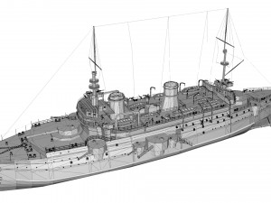 french battleship bouvet 3D मॉडल