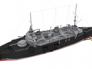 french battleship bouvet 3D मॉडल