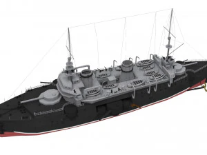french battleship bouvet 3D Model