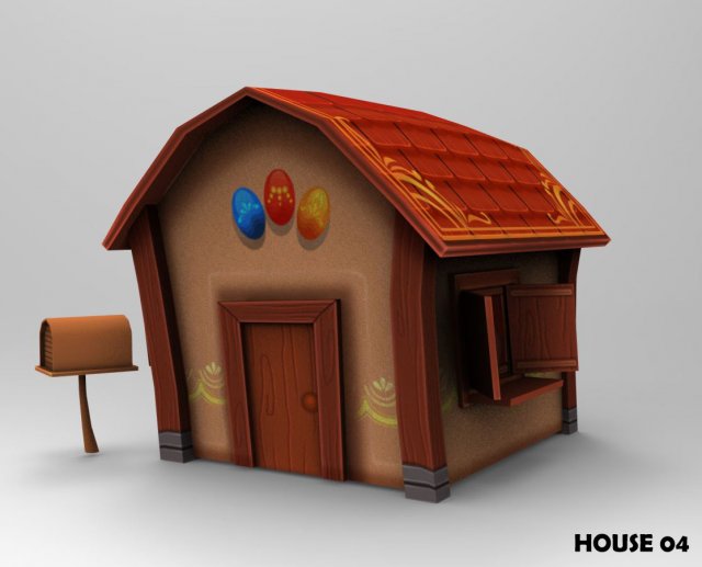 lowpoly toon house pack 3D Model .c4d .max .obj .3ds .fbx .stl .blend 