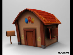 pacote de casa toon lowpoly Modelo 3D