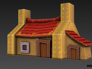 lowpoly toon house pack 3D Model