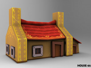 lowpoly toon house pack 3D Model