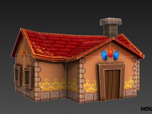 lowpoly toon house pack 3D Model