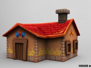 lowpoly toon house pack 3D Model