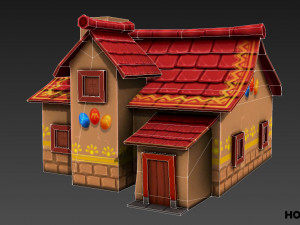 lowpoly toon house pack 3D Model
