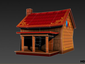 lowpoly toon house pack 3D Model